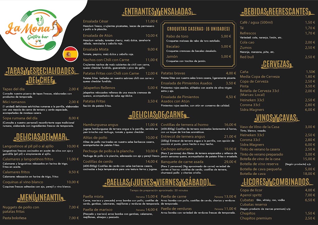 La Mona Gastro Bar — Carta