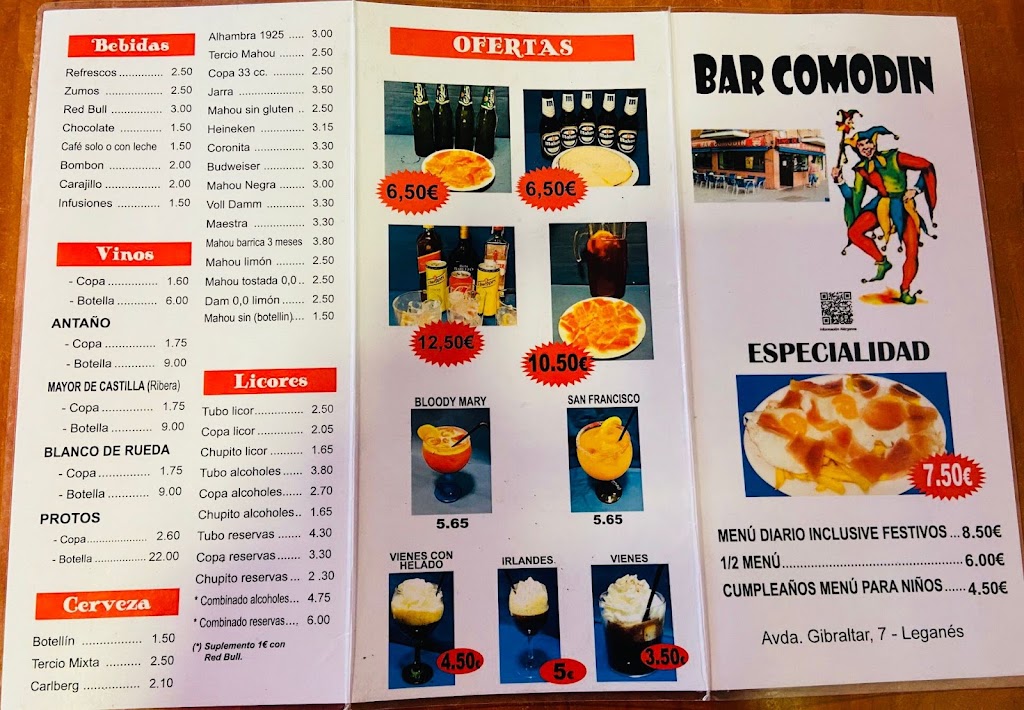 Bar Comodin — Carta