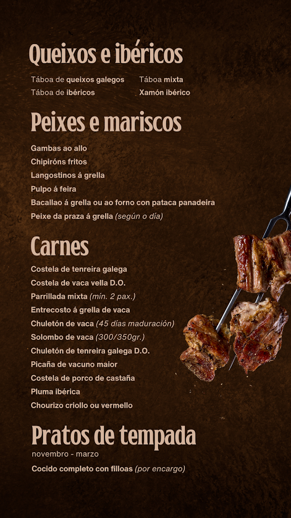 Restaurante Lar de Manu (Teo) — Carta
