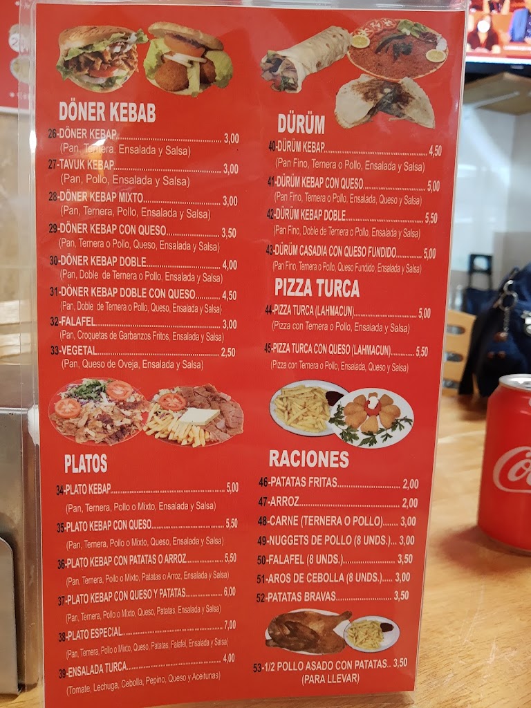 STAR DONAR KEBAB SILIM FRENTE DE BAR CASA ANDALUCIA — Carta