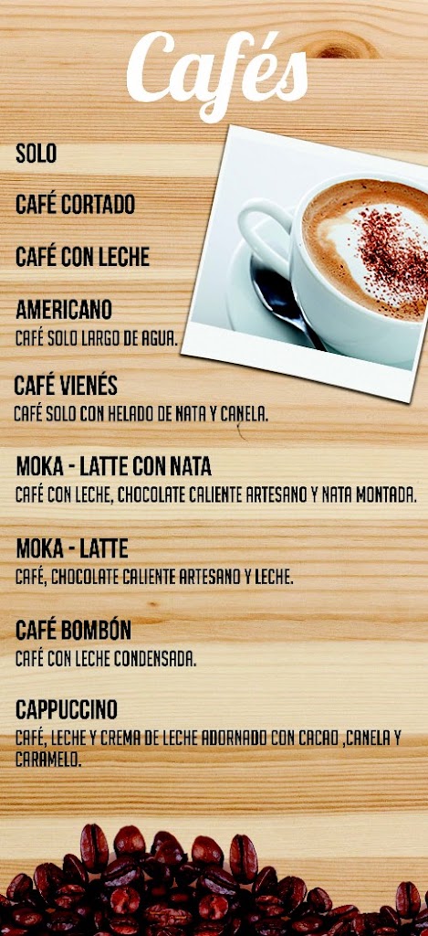 Cafeteria Chocolateria SAHOR — Carta