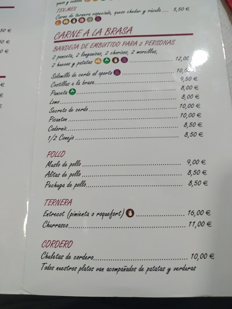 Terraza bar stop — Carta