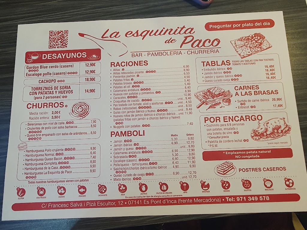 La Esquinita de Paco — Carta