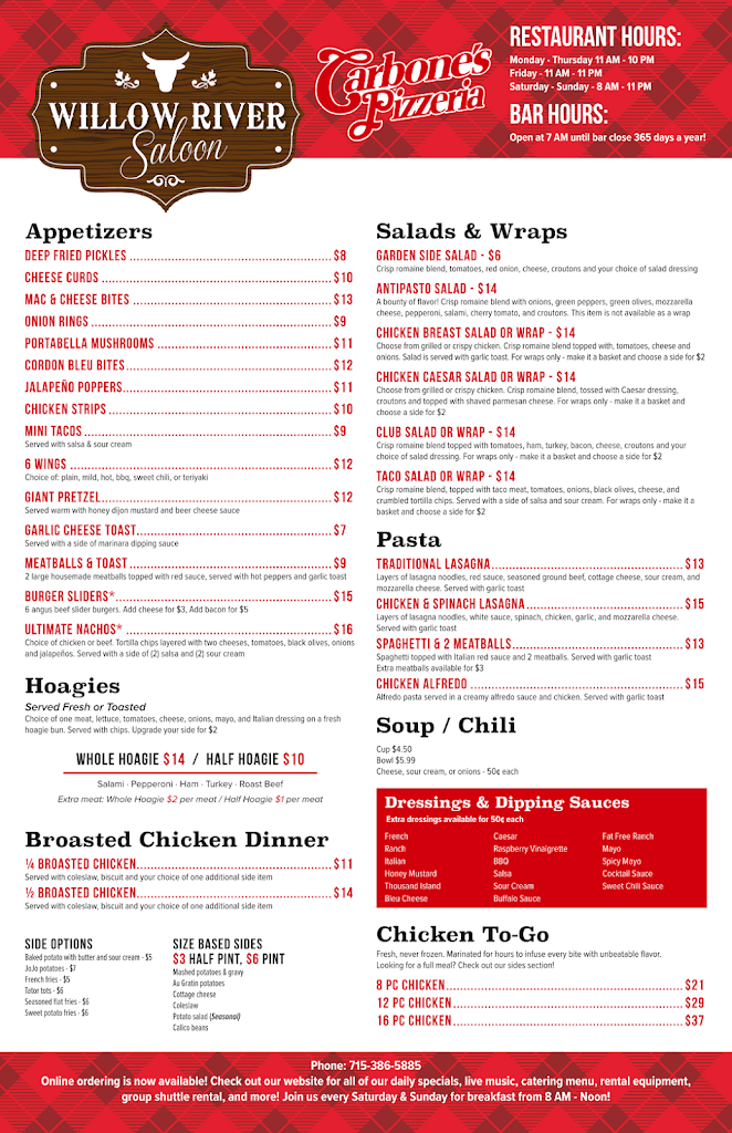  Willow River Saloon/Carbone's Pizzeria