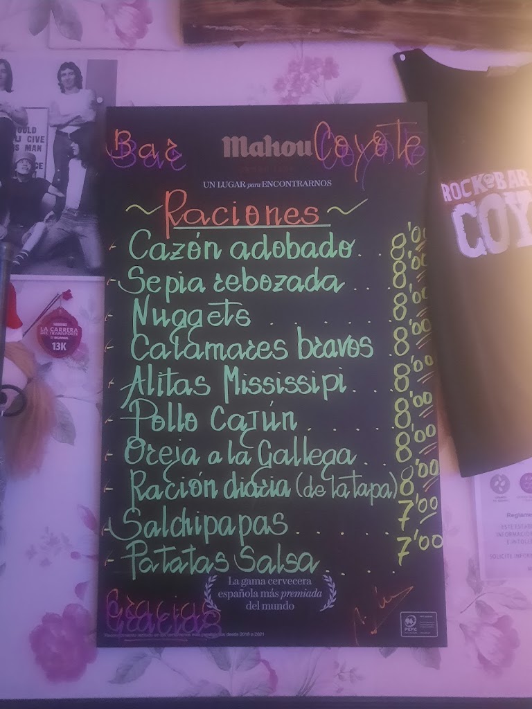 Bar Coyote — Carta
