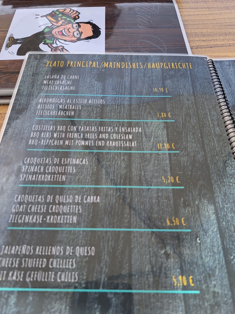 Alisios Cafe — Carta