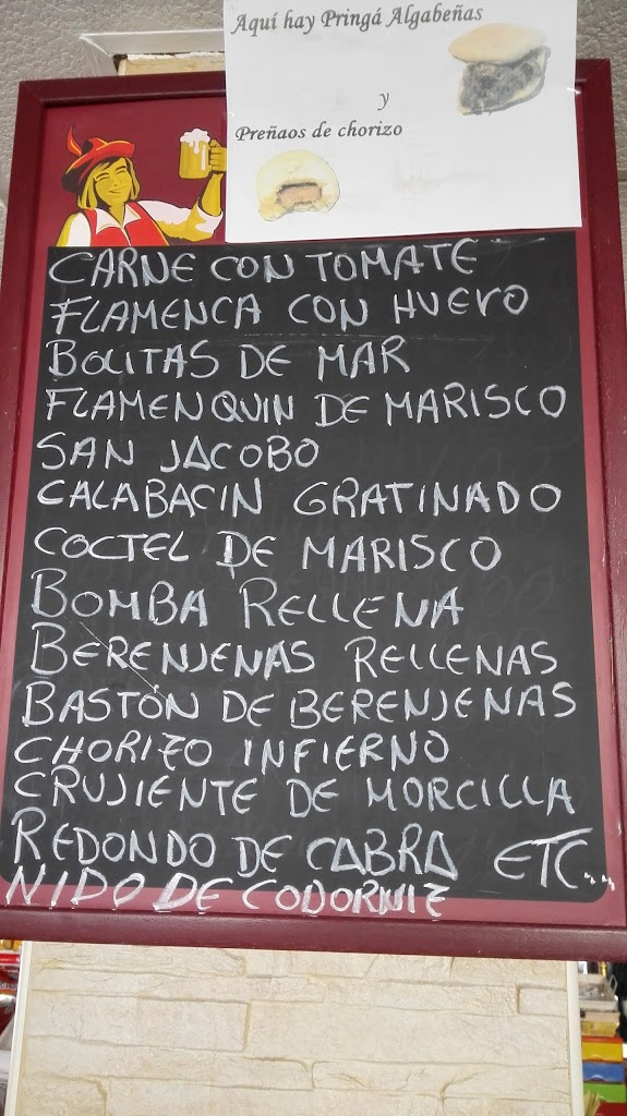 Bar Riochero "an ca gitano" — Carta