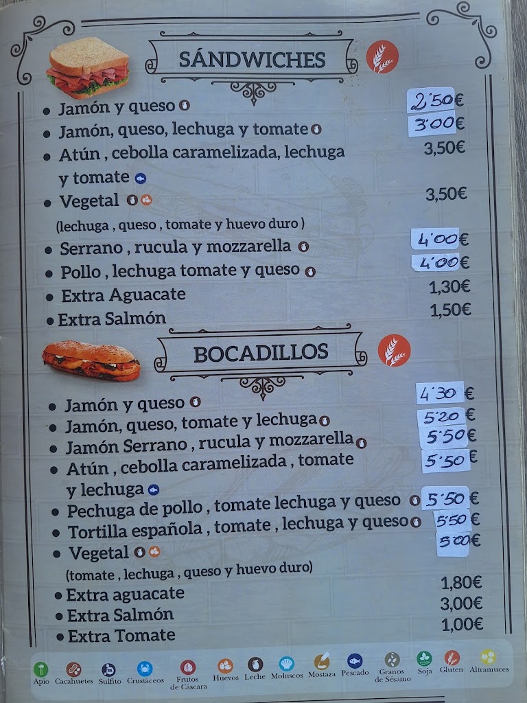 Bar Caffetteria La Sosta — Carta