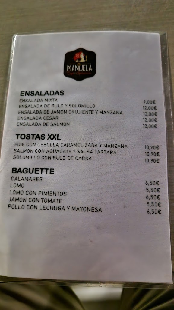 Restaurante La Manuela — Carta