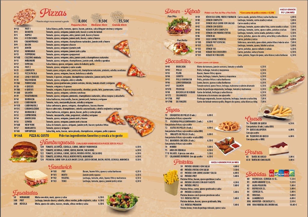 pizzeria prit — Carta