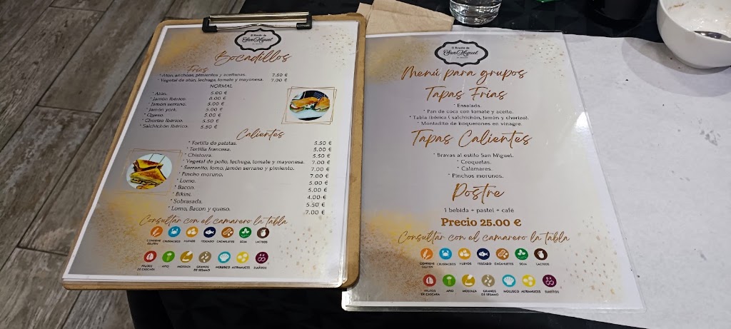 Restaurante El Rincon de San Miguel — Carta