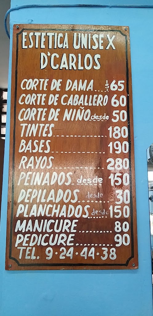 ESTETICA UNISEX D' Carlos — Carta