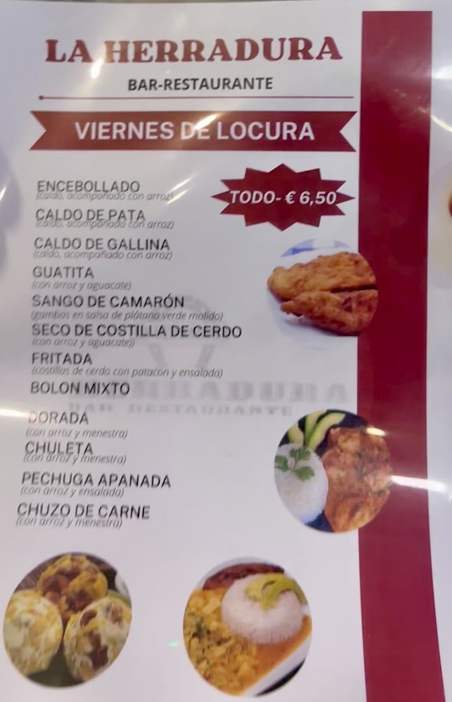 La Herradura, Bar-Restaurante — Carta