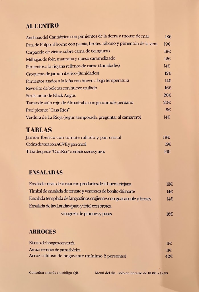 Casa Rios — Carta