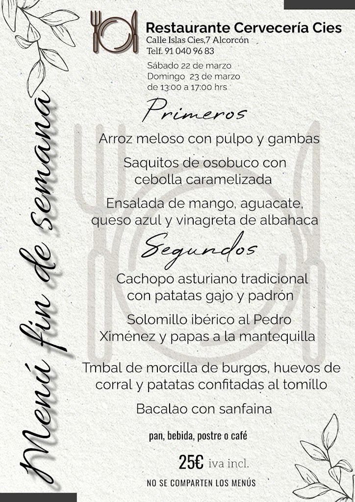Restaurante Cerveceria Cies — Mas recientes