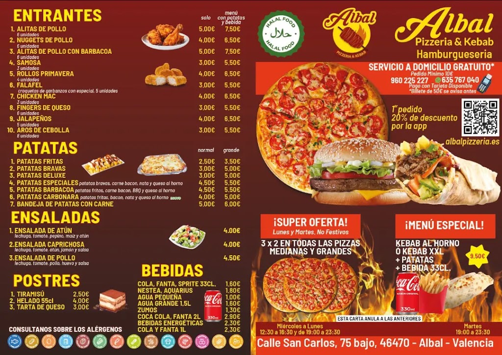 ALBAL PIZZERIA KEBAB — Carta