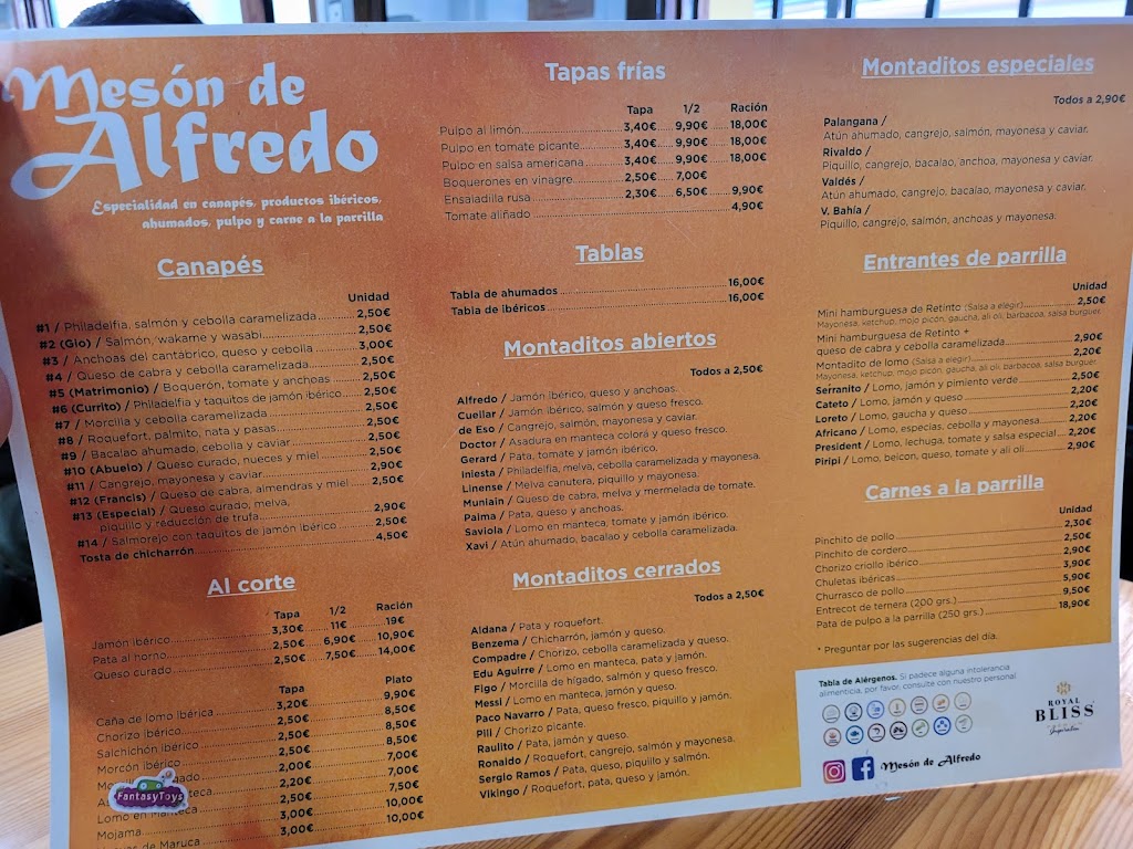 Meson Alfredo — Carta