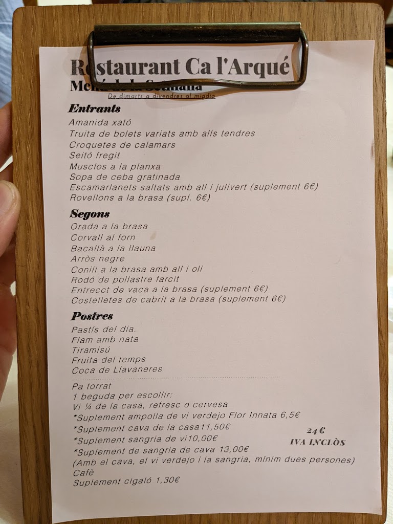 Ca l'Arque — Carta