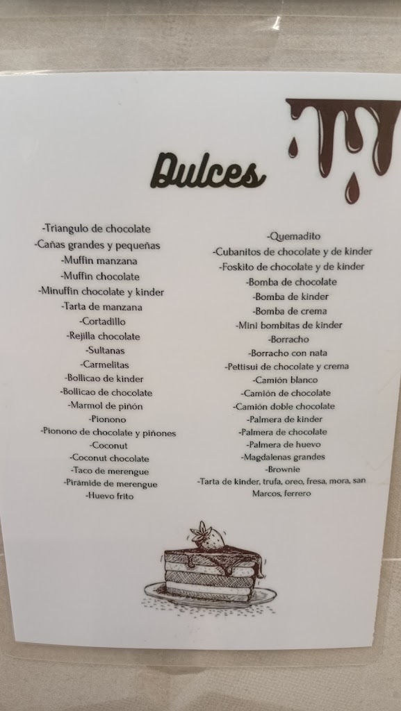 Panaderia El Puente & Cia — Carta