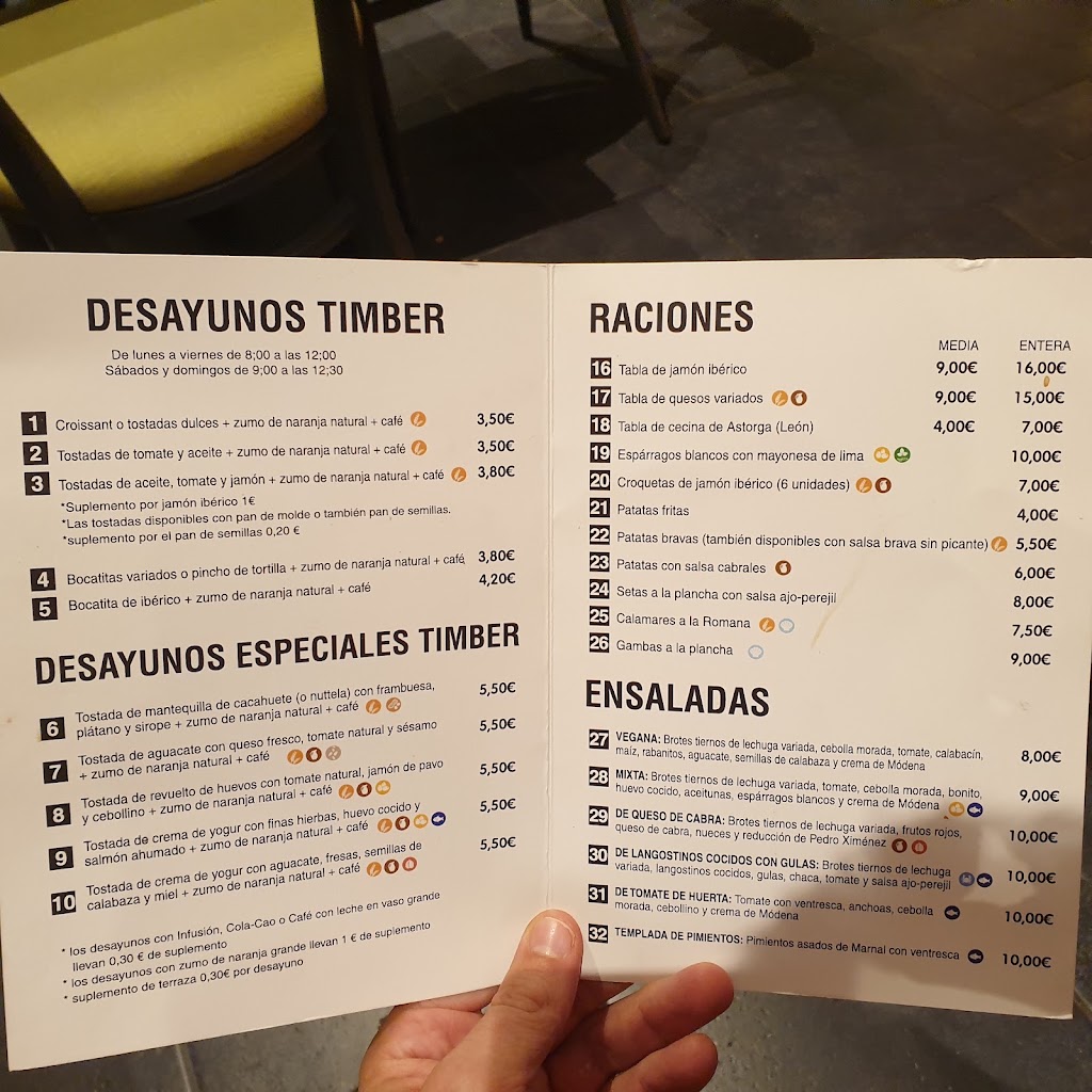 Timber Cafe — Carta