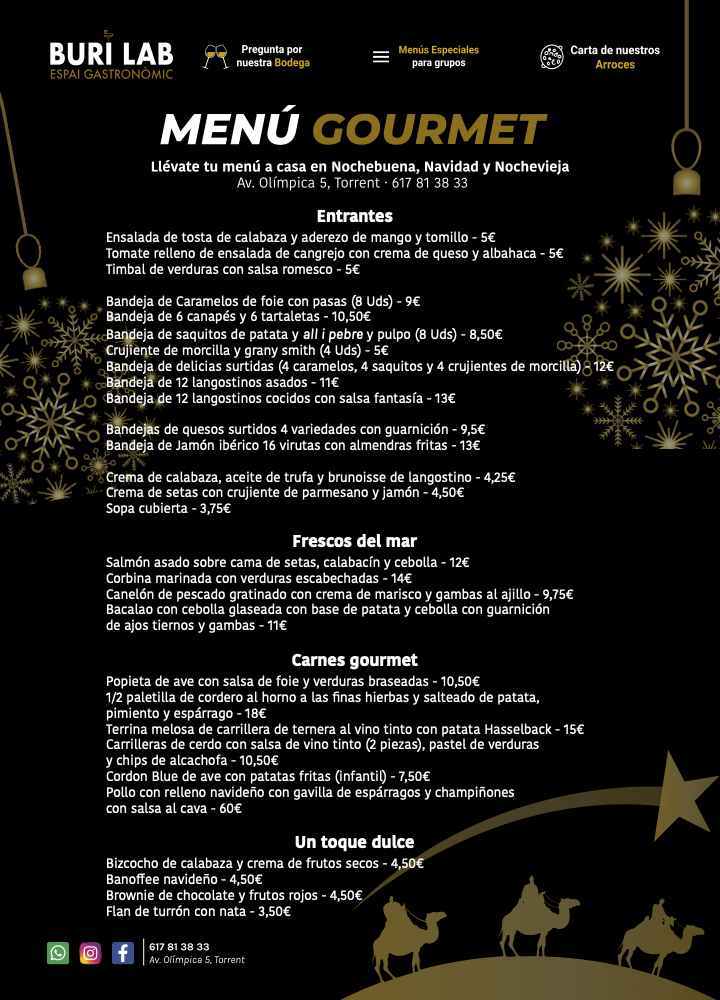 BURI LAB * ESPAI GASTRONOMIC — Carta