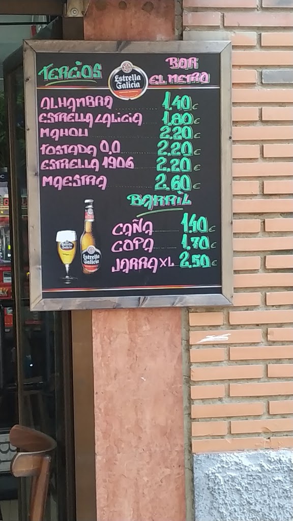 Bar Cerveceria El Metro — Carta