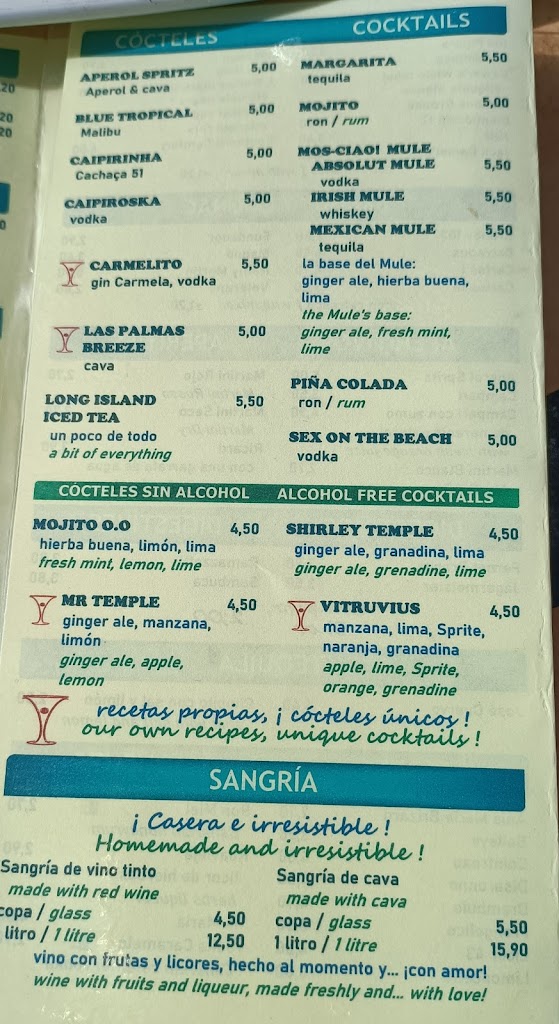 La Buena Vida Las Palmas — Carta