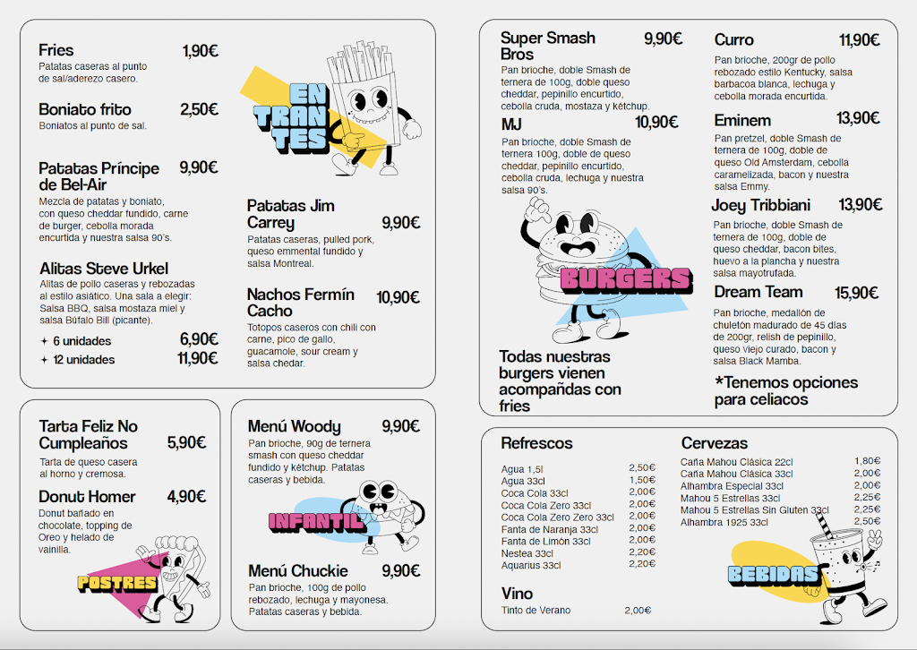 90s Burger Club — Carta