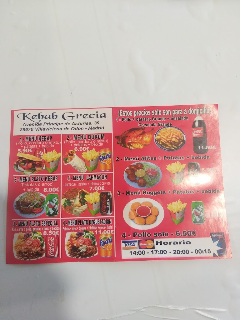 Kebab Grecia Y Pollo Asado — Carta