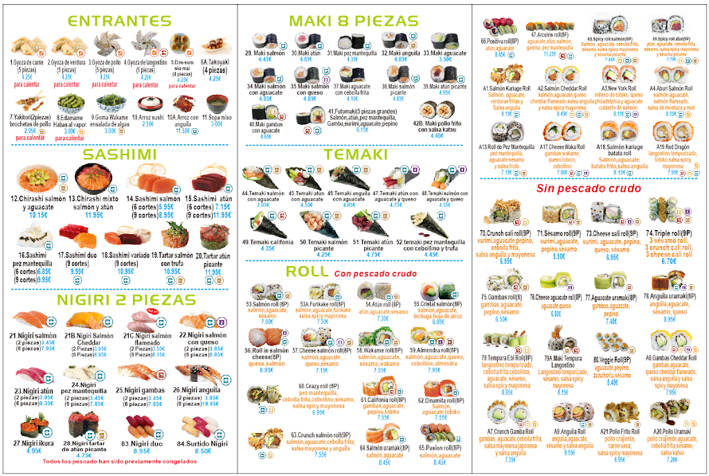 Sushi Fans — Carta