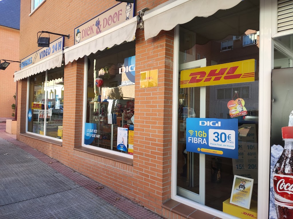 DICK & DOOF DHL,CELERITAS,PUNTO PACK,DIGI,DISASHOP,CHUCHES,BEBIDAS Y VENDIND 24 HORAS