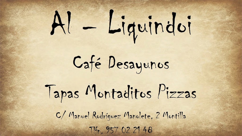 Cafe-Bar Al-Liquindoi — Carta