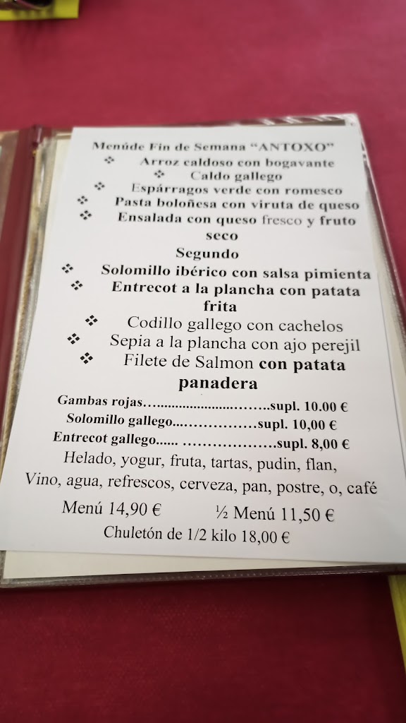 Antoxo — Carta
