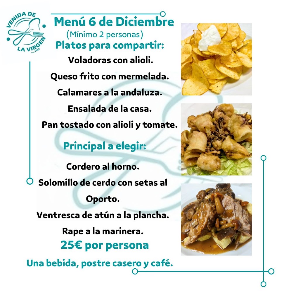 Bar Restaurante Venida de la Virgen — Carta