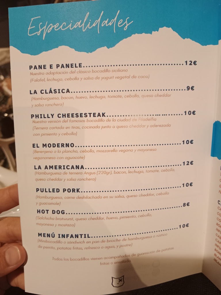 Restaurante La Gata — Carta