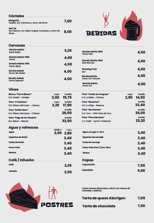Aborigen BBQ — Carta