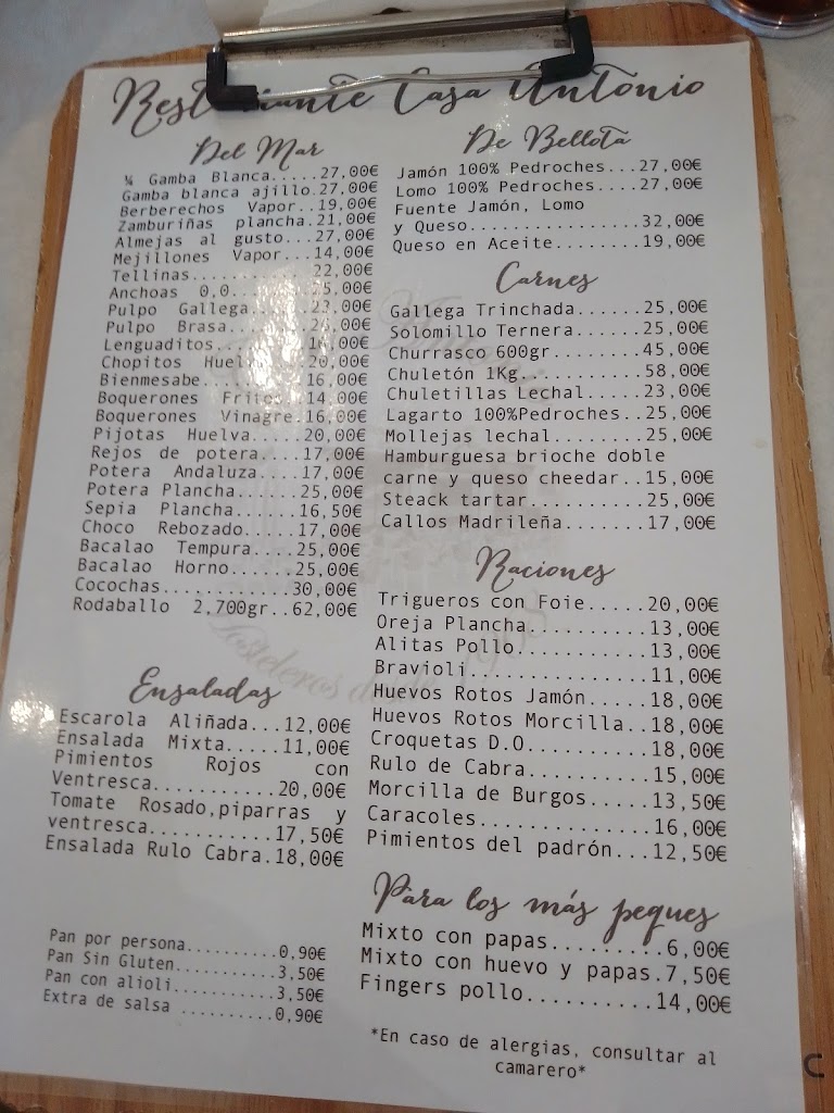 Casa Antonio — Carta