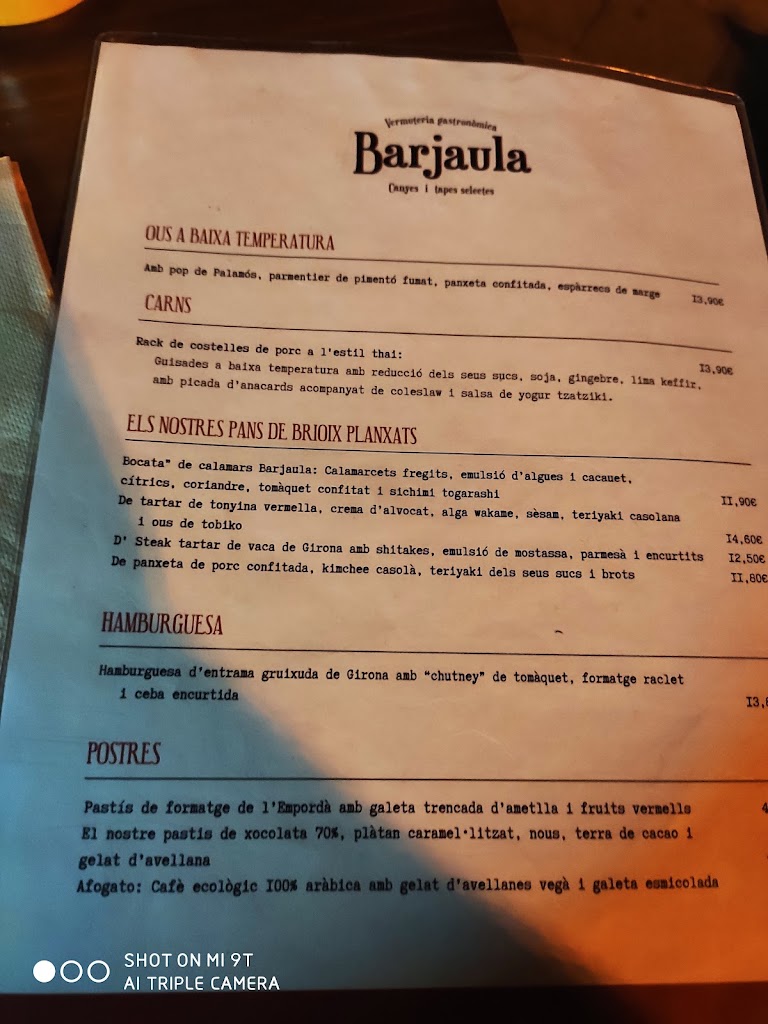 Barjaula — Carta