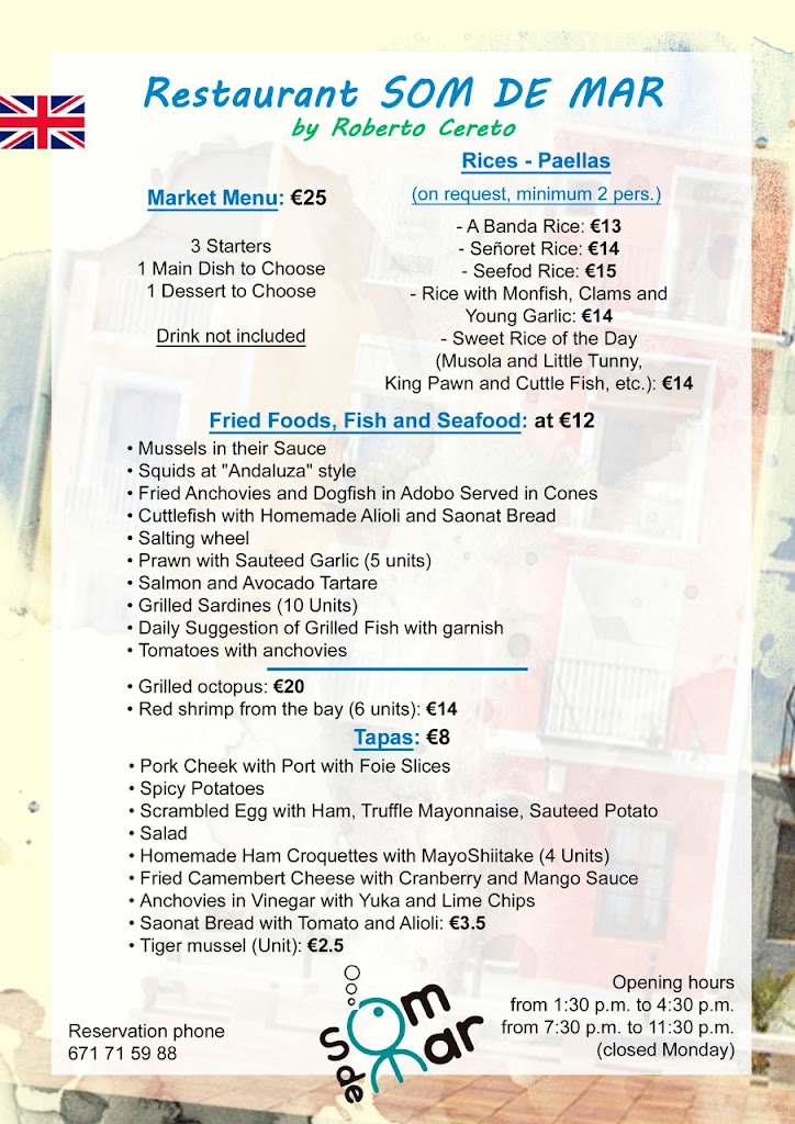Restaurante Som de Mar (by Roberto Cereto) — Carta