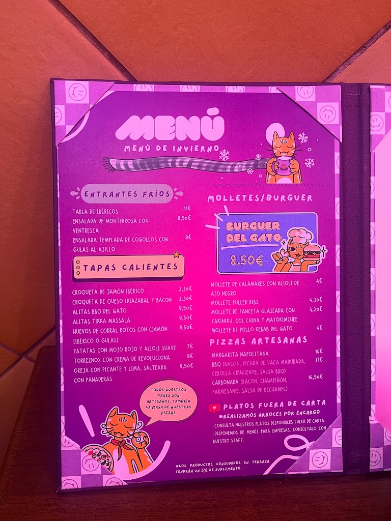 Taberna El Gato Flaco — Carta