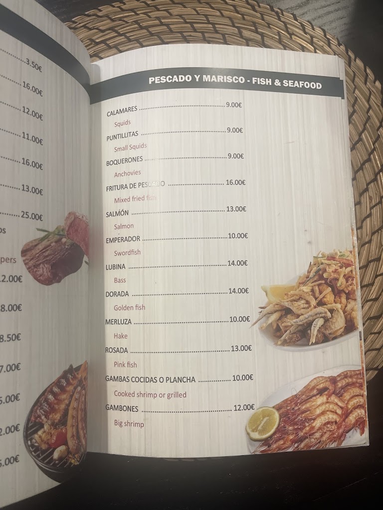 Bar Que Bueno — Carta
