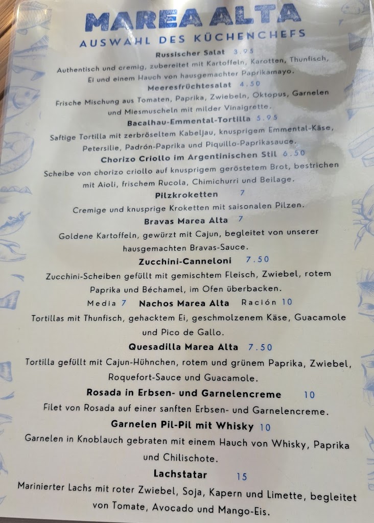 MAREA ALTA Gastrobar — Carta