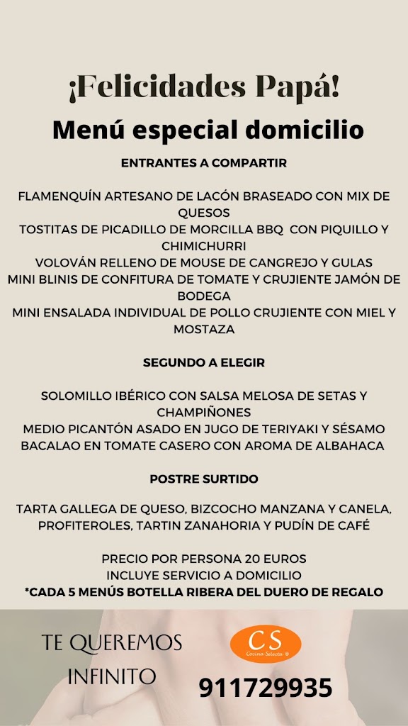 Cocina Selecta Restaurante Bar Catering — Carta