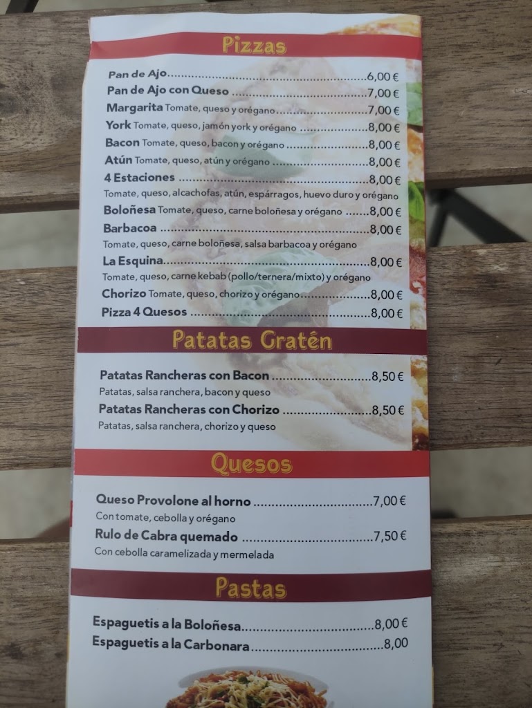 La Esquina de Pepe — Carta