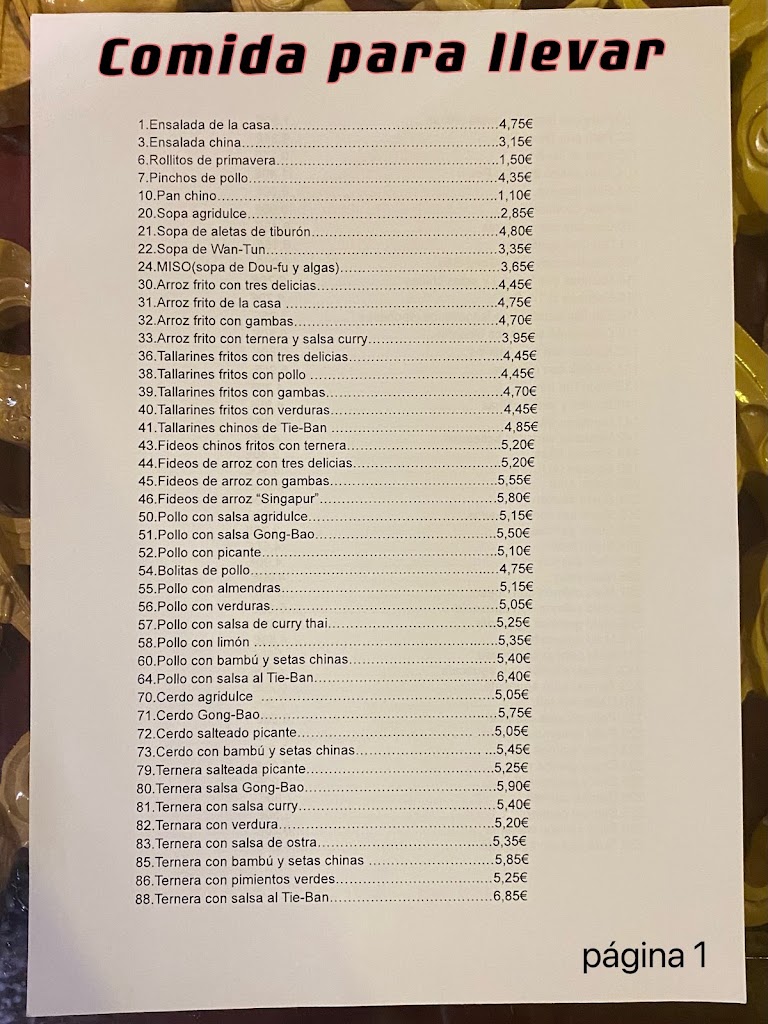Restaurant Asia — Carta