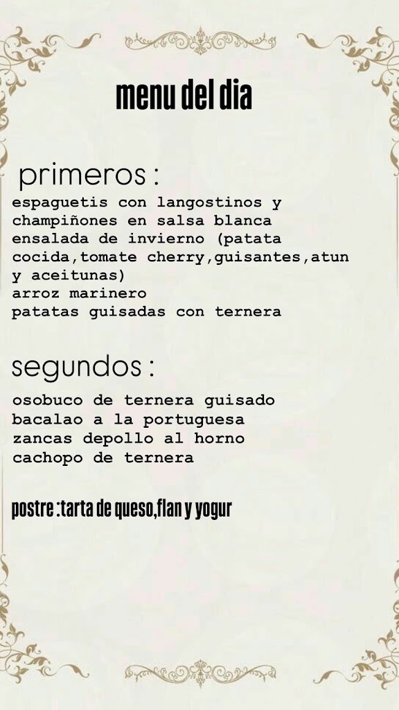 Cafeteria Distrito 50 — Carta
