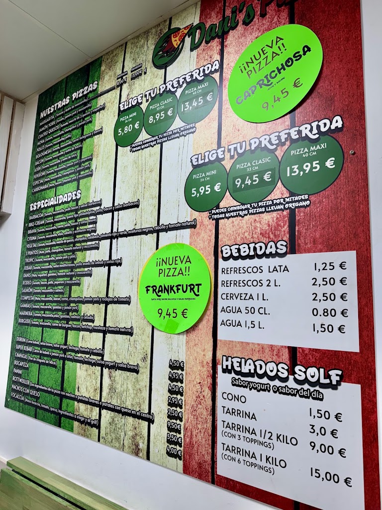 Pizza Andujar - Dani's Pizza PIZZANOVA — Carta