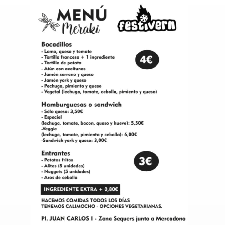Meraki Food & Drinks — Carta