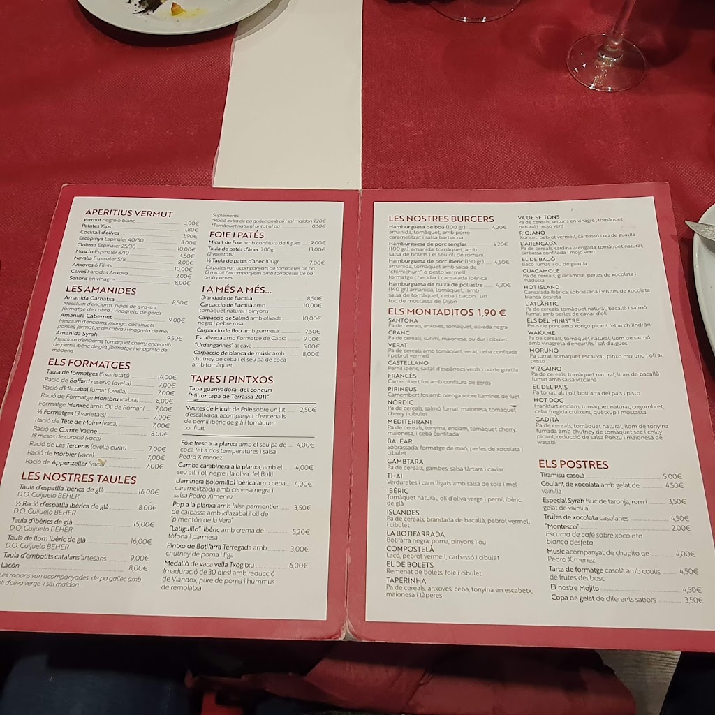 Restaurant Syrah Terrassa - Gastropub — Carta