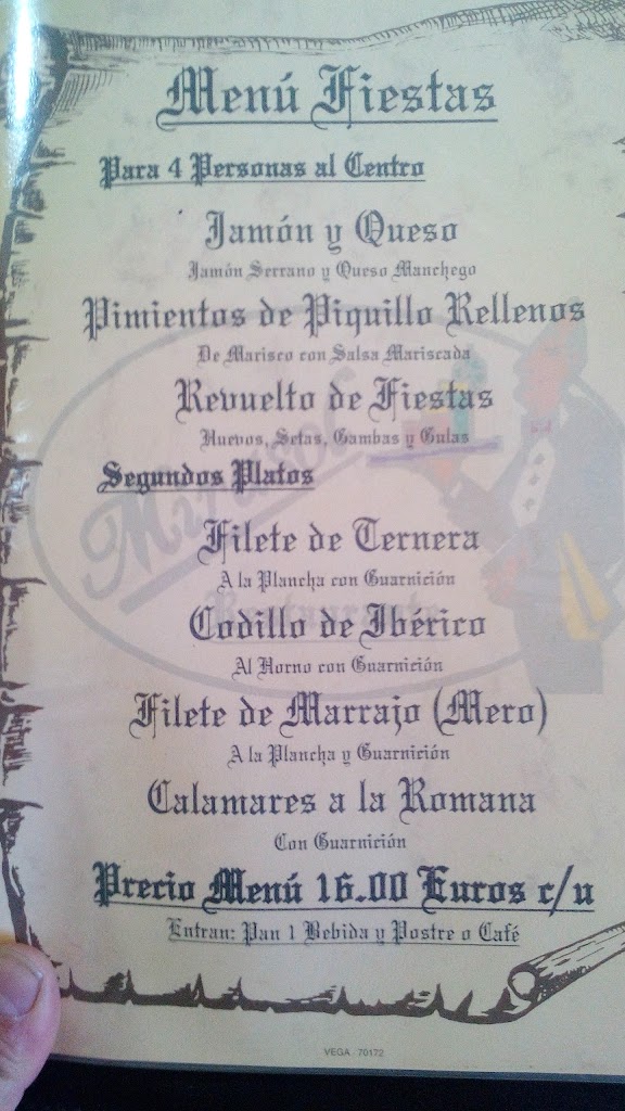 CAFETERIA RESTAURANTE Mirasol - Hnos. Hidalgo Ramirez S.L. — Carta